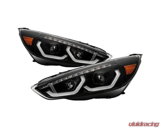XTUNE Black DRL LED Projector Headlights Ford Focus 2015-2018